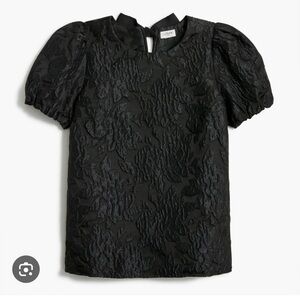 New without tags J.Crew women’s black floral puff sleeve top